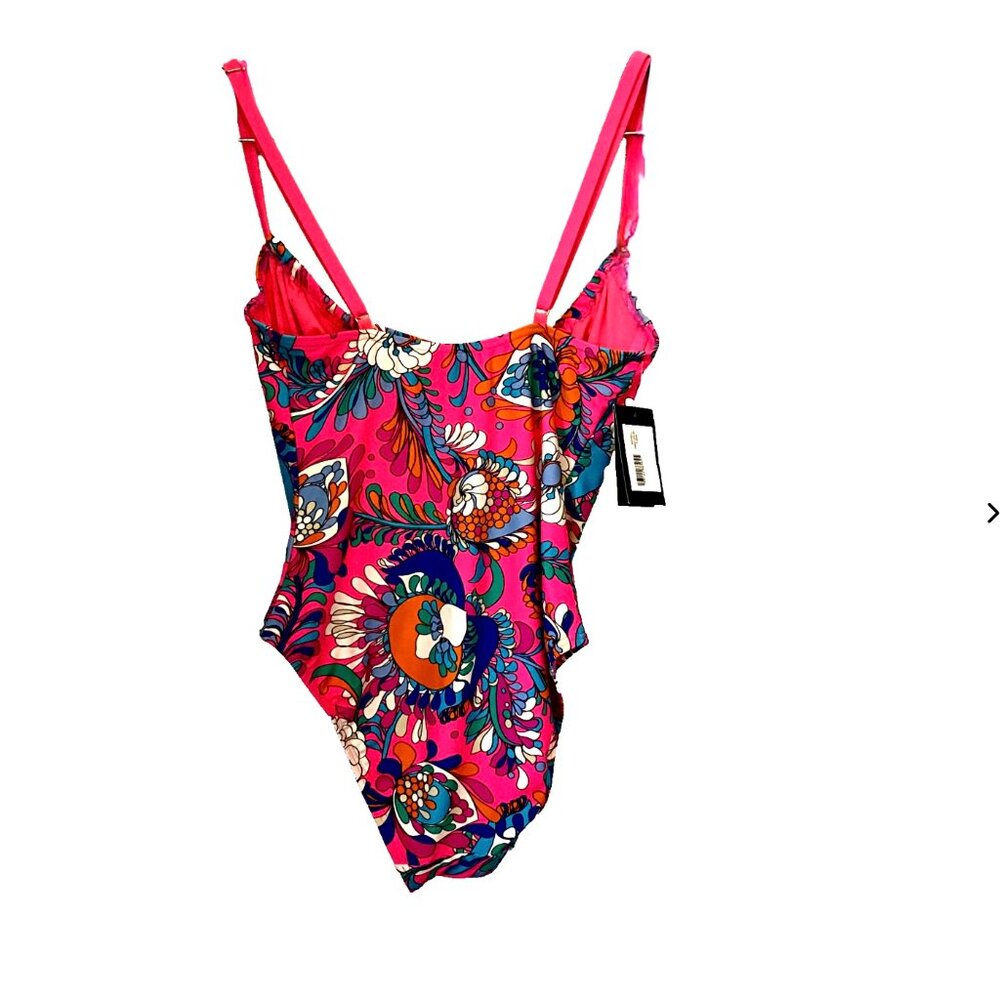 SOLD Kate Spade Swim Suit Beautiful Tropical Floral Radiant Pink Womens S - Picture 2 of 9